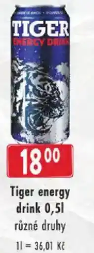 Astur&Qanto Tiger energy drink nabídka