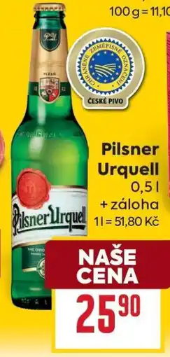 Billa Pilsner Urquell nabídka