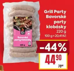 Billa Grill Party Bavorské party klobásky nabídka