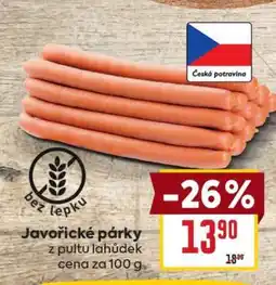 Billa Javořické párky nabídka