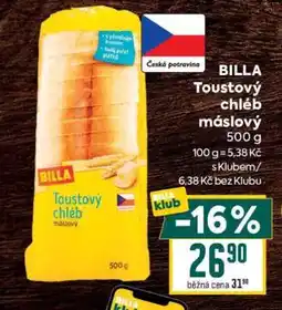 Billa BILLA Toustový chléb máslový nabídka