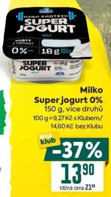 Billa Milko Super jogurt 0% nabídka