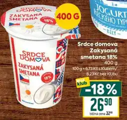 Billa Srdce domova Zakysaná smetana 18% nabídka