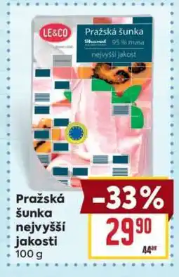 Billa Pražská šunka nejvyšší jakosti nabídka
