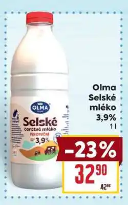 Billa Olma Selské mléko 3,9% nabídka