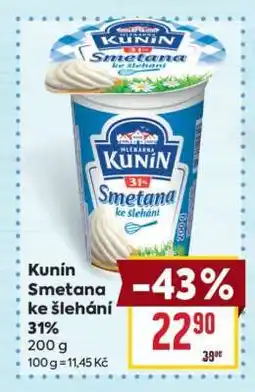 Billa KUNÍN SMETANA KE ŠLEHÁNÍ 31 % nabídka