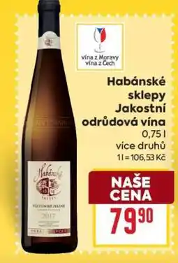 Billa Habánské sklepy jakostní odrůdová vína nabídka