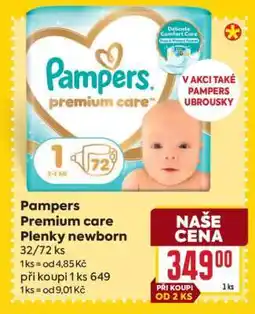 Billa Pampers Premium Care Plenky newborn nabídka