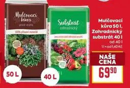 Billa Mulčovací kůra 50 l, Zahradnický substrát 40 l nabídka