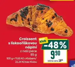 Billa Croissant s lískooříškovou náplní nabídka