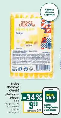 Billa Srdce domova Křehké plátky se sýrem nabídka