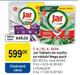 Tesco Jar Tablety do myčky na nádobí Mega pack nabídka