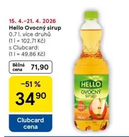 Tesco Hello Ovocný sirup nabídka