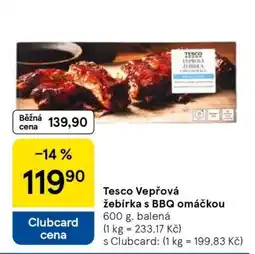 Tesco Tesco Vepřová žebírka s BBQ omáčkou nabídka
