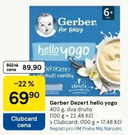 Tesco Gerber Dezert hello yogo nabídka