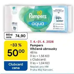Tesco Pampers vlhčené ubrousky nabídka