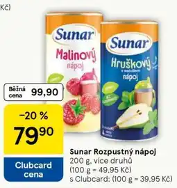 Tesco Sunar rozpustný nápoj nabídka