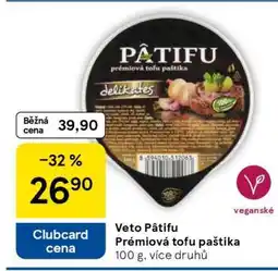 Tesco Veto Pátifu Prémiová tofu paštika nabídka
