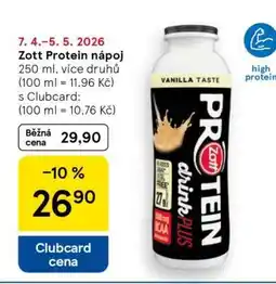 Tesco Zott Protein nápoj nabídka