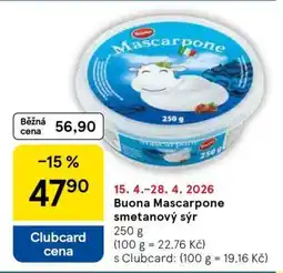 Tesco Buona Mascarpone Smetanový sýr nabídka