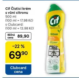 Tesco Cif Čisticí krém s vůní citronu nabídka