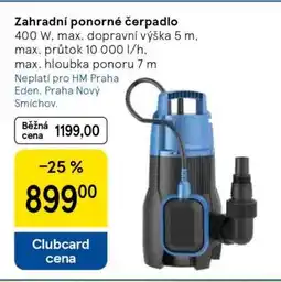 Tesco Zahradní ponorné čerpadlo nabídka