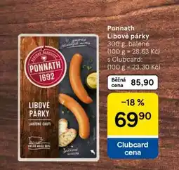 Tesco Ponnath Libové párky nabídka