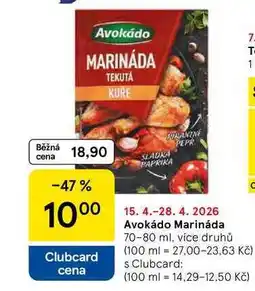Tesco Avokádo Marináda, 70-80 ml, více druhů nabídka