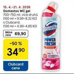 Tesco Domestos WC gel, 700-750 ml, více druhů nabídka