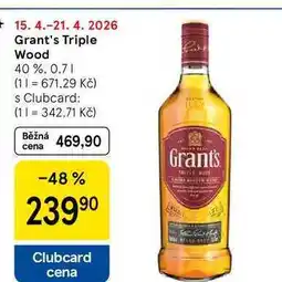 Tesco Grant's Triple Wood 40% nabídka