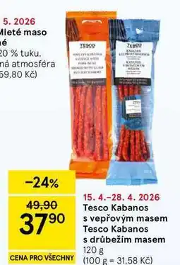 Tesco Tesco Kabanos s vepřovým masem nabídka