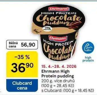 Tesco Ehrmann High Protein pudding, 200 g, více druhů nabídka