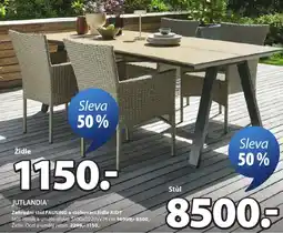 JYSK Zahradní stůl FAUSING a stohovací židle AIDT nabídka