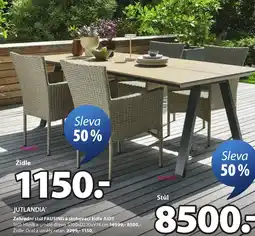JYSK Zahradní stůl FAUSING a stohovací židle AIDT nabídka