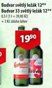CBA Budvar světlý ležák 12 nabídka