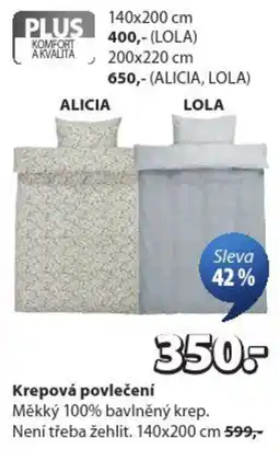JYSK Krepová povlečení nabídka