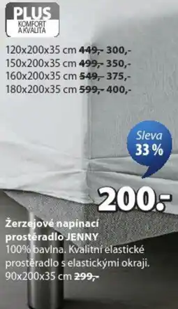 JYSK žerzejové napínací prostěradlo JENNY nabídka
