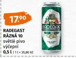 Terno Radegast rázná 10 světlé pivo výčepní nabídka