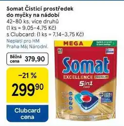 Tesco Somat Čisticí prostředek do myčky na nádobí, 42-80 ks, více druhů nabídka