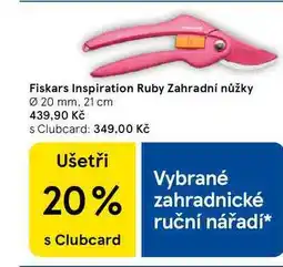 Tesco Fiskars Inspiration Ruby Zahradní nůžky, Ø 20 mm. 21 cm nabídka