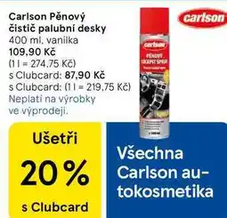 Tesco Carlson Pěnový čistič palubní desky, 400 ml, vanilka nabídka