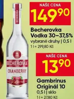Hruška Becherovka Vodka 30–37,5 % nabídka