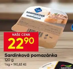Hruška Sardinková pomazánka nabídka
