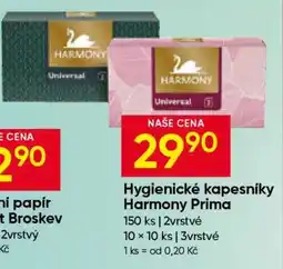 Hruška Hygienické kapesníky Harmony Prima nabídka