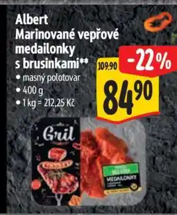 Albert Albert Marinované vepřové medailonky s brusinkami nabídka