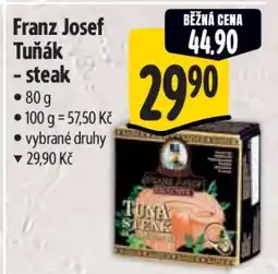 Albert Franz Josef Tuňák steak nabídka