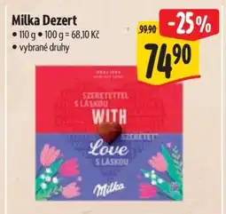 Albert Milka dezert nabídka