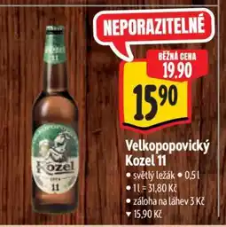 Albert Velkopopovický Kozel 11 nabídka