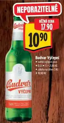 Albert Budvar výčepní nabídka