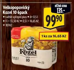 Albert Velkopopovický Kozel 10 – 6pack nabídka